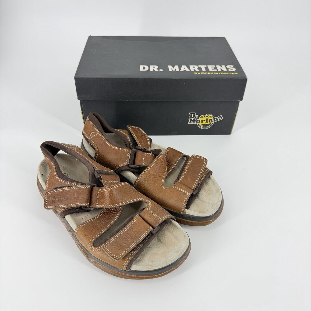 DR. MARTENS 8B38 BROWN LEATHER CROSSOVER FISHERMAN SANDALS SIZE 8 Men’s 9 Women